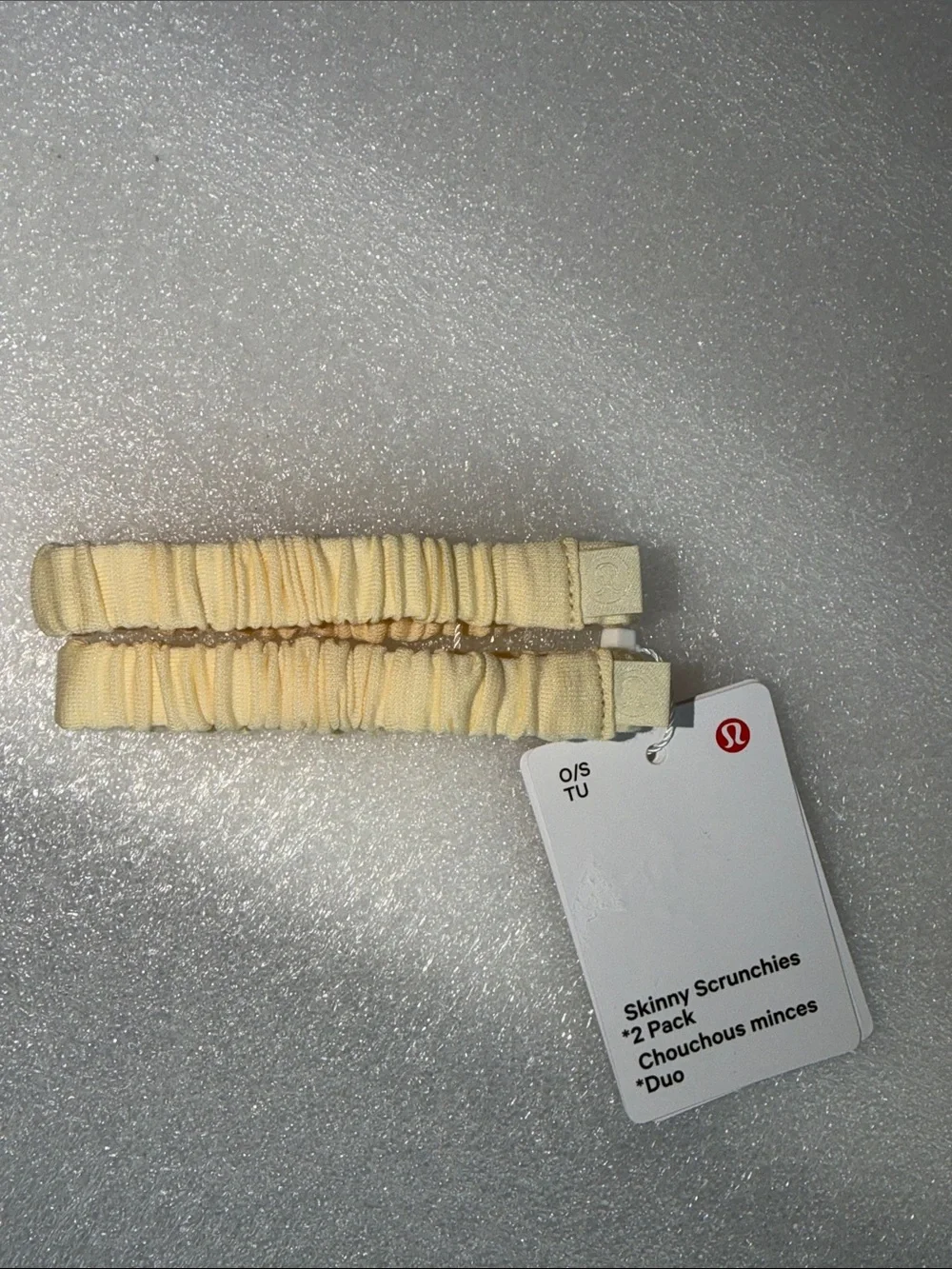 🆕 LULULEMON Skinny Scrunchies 2 Pack BTCR Butter Cream NWT